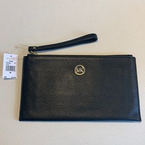 Michael Kors Fulton Large Leather Zip Clutch